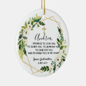 Gepersonaliseerde godmoeder belooft godchild keramisch ornament (Rechts)
