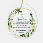 Gepersonaliseerde godmoeder belooft godchild keramisch ornament (Links)
