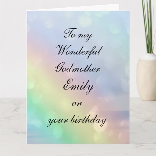 Gepersonaliseerde Godmoeder Birthday Kaart (Voorkant)