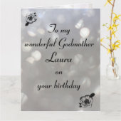 Gepersonaliseerde Godmoeder Birthday Kaart (Gele Bloem)