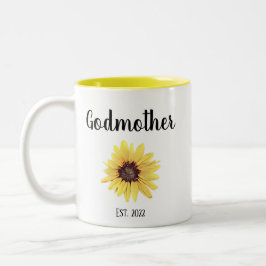 Gepersonaliseerde Godmoeder Est. Zonnebloem, gever Tweekleurige Koffiemok