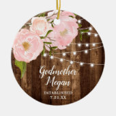Gepersonaliseerde Godmoeder Farmhouse String Light Keramisch Ornament (Voorkant)