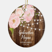 Gepersonaliseerde Godmoeder Farmhouse String Light Keramisch Ornament (Links)