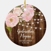 Gepersonaliseerde Godmoeder Farmhouse String Light Keramisch Ornament (Achterkant)
