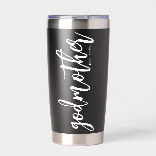 Gepersonaliseerde Godmother Brush Script Typografi Geïsoleerde Drinkbeker (Voorkant)