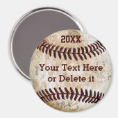 Gepersonaliseerde goedkope honkbal geschenken voor magneet (Voorkant / Achterkant)