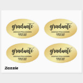 Gepersonaliseerde Gold Afstuderen van 2018 Ovale Sticker (Vel)