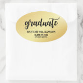Gepersonaliseerde Gold Afstuderen van 2018 Ovale Sticker (Tas)