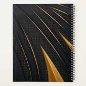 Gepersonaliseerde Gold Black Dot Pattern Afspraak Planner (Achterkant)