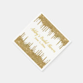 Gepersonaliseerde Gold Drip Vrijgezellenfeest Cust Servet (Hoek)