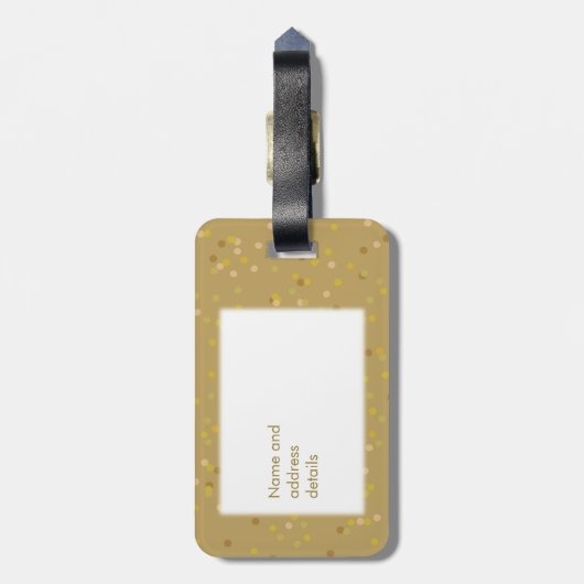 Gepersonaliseerde Gold Dust Confetti Mr. en Mrs. Bagagelabel (Achterkant verticaal)