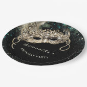Gepersonaliseerde Gold Emerald Green Masquerade Pa Papieren Bordje (Gekanteld)