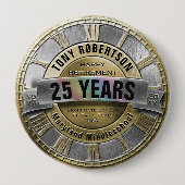 Gepersonaliseerde Gold en Silver Retirement Button (Voorkant)