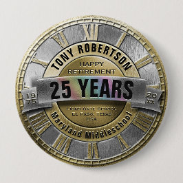 Gepersonaliseerde Gold en Silver Retirement Button
