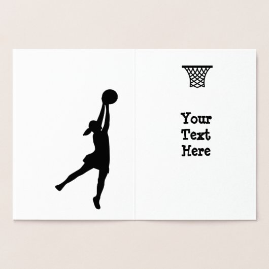 Gepersonaliseerde Gold Foil Netball Verjaardag Kaa Folie Kaarten (Binnen)