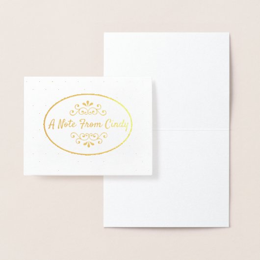 Gepersonaliseerde Gold Foil Note Kaart (Display)