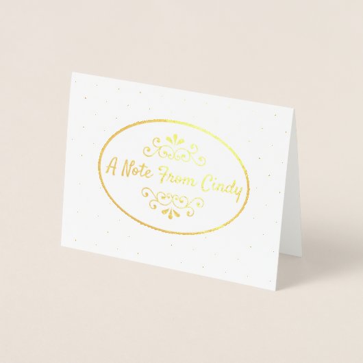Gepersonaliseerde Gold Foil Note Kaart (Voorkant)