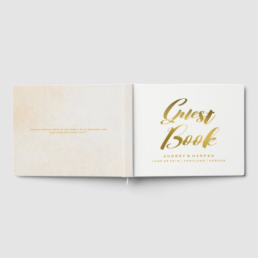 Gepersonaliseerde Gold Folie Wedding Guest Book Gastenboek (Volledig)
