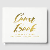 Gepersonaliseerde Gold Folie Wedding Guest Book Gastenboek (Voorkant)