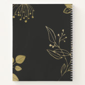 Gepersonaliseerde Gold Leaf Charcoal Dankbaarheids Notitieboek (Achterkant)