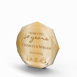 Gepersonaliseerde Golden 50th Wedding Jubileum Gif Fotoblokken