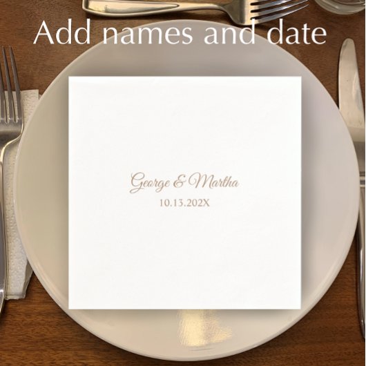 Gepersonaliseerde Golden 50th Wedding Jubileum Par Servet