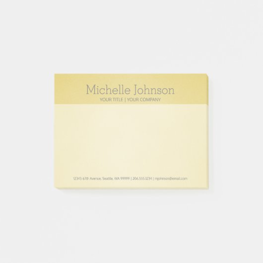 Gepersonaliseerde Golden Beige Grainy Texture Post-it® Notes (Voorkant)