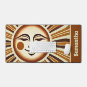 Gepersonaliseerde Golden Boho Sun Gift Bureaumat (Keyboard & Muis)