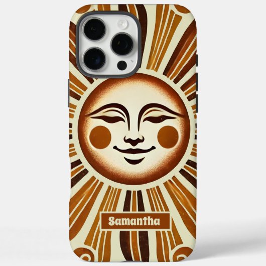 Gepersonaliseerde Golden  Boho Sun Gift Case-Mate iPhone Case (Achterkant)