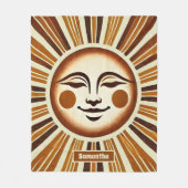 Gepersonaliseerde Golden  Boho Sun Gift Fleece Deken (Voorkant)