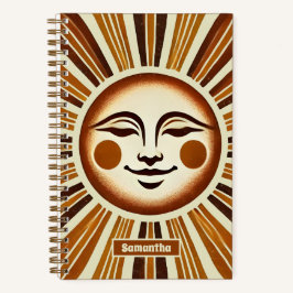 Gepersonaliseerde Golden  Boho Sun Gift Journal Notitieboek