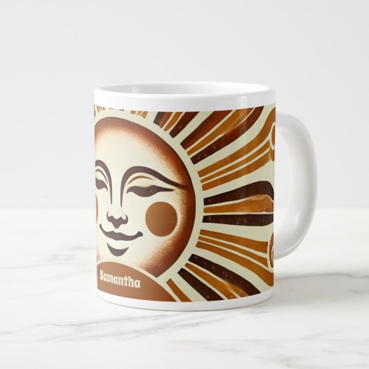 Gepersonaliseerde Golden  Boho Sun Gift Mok (Voorkant rechts)