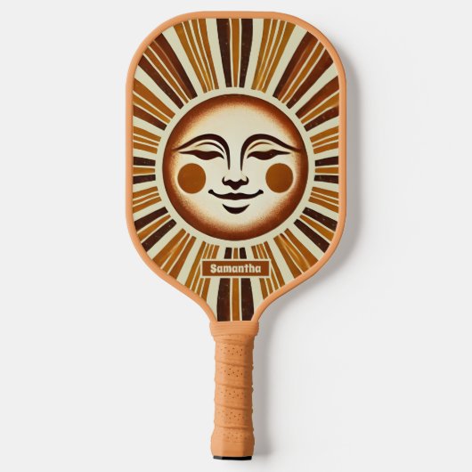 Gepersonaliseerde Golden  Boho Sun Gift Pickleball Paddle (Achterkant)