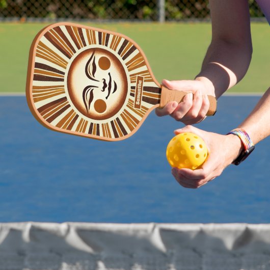 Gepersonaliseerde Golden  Boho Sun Gift Pickleball Paddle (Insitu)