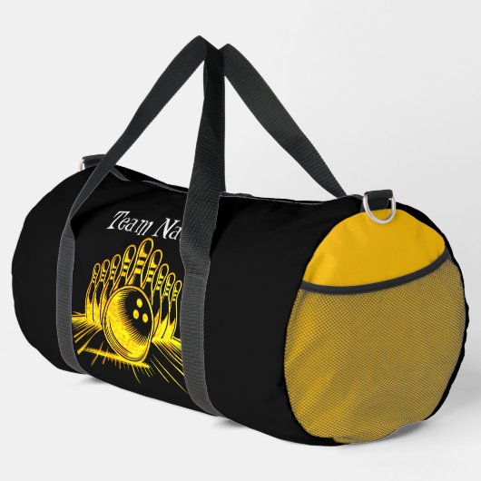 Gepersonaliseerde Golden Bowling Team Design Plunjezak (Rechterhoek)