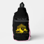 Gepersonaliseerde Golden Bowling Team Design Sling Bag (Voorkant)