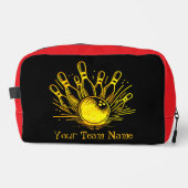 Gepersonaliseerde Golden Bowling Team Design Toilettasje (Voorkant)