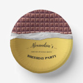 Gepersonaliseerde Golden Chocolate Snoep Bar Party Papieren Kommen (Voorkant)