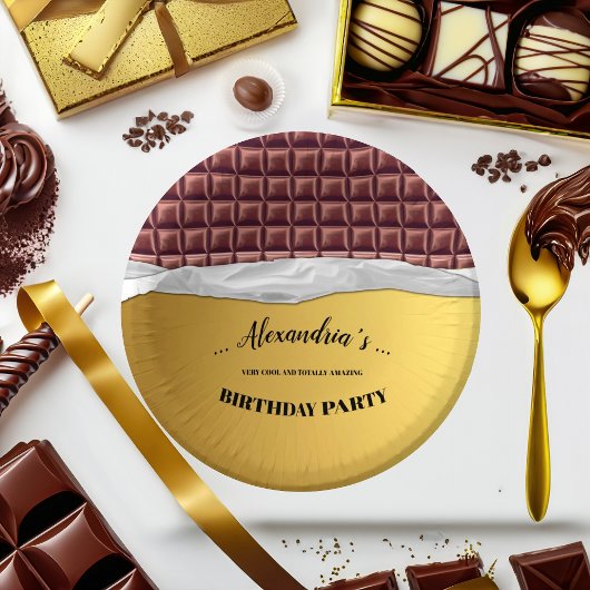 Gepersonaliseerde Golden Chocolate Snoep Bar Party Papieren Kommen