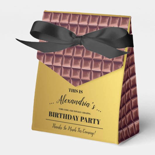 Gepersonaliseerde Golden Chocolate Snoep Bar Verja Bedankdoosjes (Voorkant Zijde)