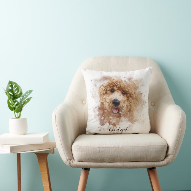 Gepersonaliseerde Golden Doodle/Cavapoo Kussen (Stoel)