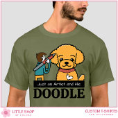 Gepersonaliseerde Golden Doodle Dog Artist Mannen T-shirt