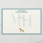 Gepersonaliseerde Golden Doodle Note Monogram Briefpapier (Voorkant)