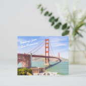 Gepersonaliseerde Golden Gate Bridge-landschapsfot Briefkaart (Staand voorkant)