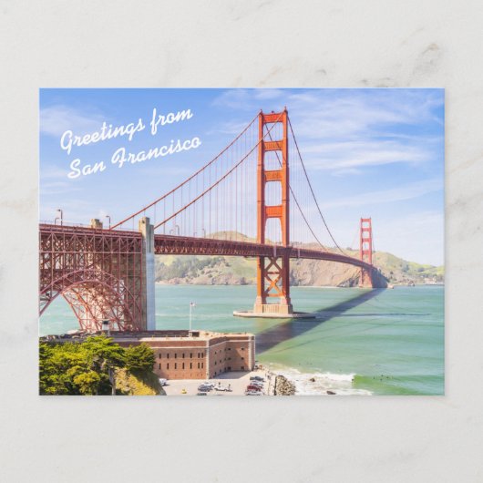Gepersonaliseerde Golden Gate Bridge-landschapsfot Briefkaart (Voorkant)