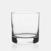 Gepersonaliseerde Golden Heart 20e bruiloft Jubile Whisky Glas (Achterkant)