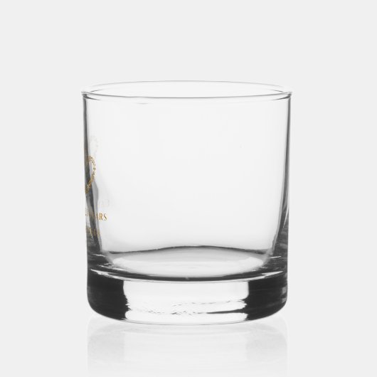 Gepersonaliseerde Golden Heart 20e bruiloft Jubile Whisky Glas (Links)