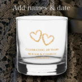 Gepersonaliseerde Golden Heart 20e bruiloft Jubile Whisky Glas