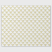 Gepersonaliseerde Golden Heart Bruid en bruidegom  Cadeaupapier (Vlak)