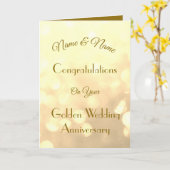 Gepersonaliseerde Golden Jubileum Groet Kaart (Gele Bloem)